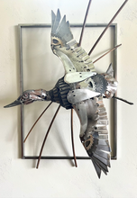 Load image into Gallery viewer, "Steel Canvas" by David Groenjes – a striking metal sculpture available at Ian Russell Gallery in Prescott, AZ. This 36" tall x 24" wide handcrafted piece showcases intricate metalwork, blending industrial artistry with contemporary design.