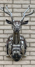 Load image into Gallery viewer, Buck De Lux – A handcrafted steampunk metal deer head wall sculpture by Paul Klaine, featuring industrial gears and a hunting lodge aesthetic