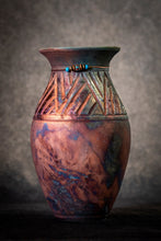 Load image into Gallery viewer, Large Vase-  Multi Colored Copper (Not Glazed)