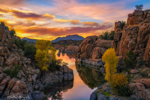 Autumn Sunset Reflections Watson Lake