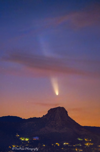 Comet Over Thumb Butte vertical 1