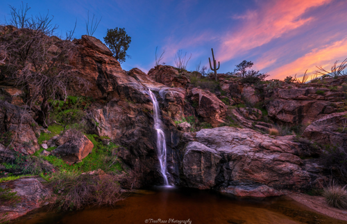 Desert Waterfall Sunset 2