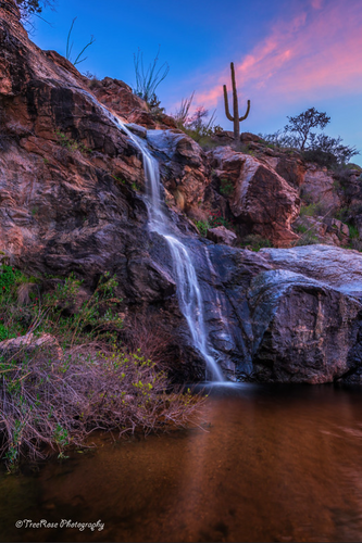 Desert Waterfall Sunset 3