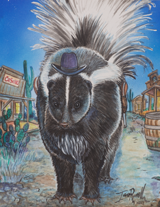 Original Watercolor Painting "Draw or Stink, Stranger!"