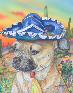 Original Watercolor Painting "El Loco"