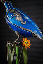Load image into Gallery viewer, “Roadrunner reclaimed metal sculpture by Paul Klaine, 32-inch steampunk-inspired steel artwork of desert bird handcrafted from salvaged industrial materials.”