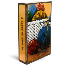 Load image into Gallery viewer, Side view of Heartstrings Spiritile by Houston Llew – Showcasing copper edges with vibrant kiln-fired glass and engraved inspirational quote.