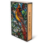 Load image into Gallery viewer, “Houston Llew Spiritile #302 Messenger from Evermore Collection, enamel on copper artwork featuring red cardinal, collectible Spiritile wall art.”