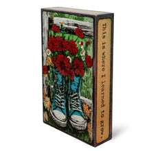 Load image into Gallery viewer, “Houston Llew Spiritile #304 Journey from Evermore Collection, enamel on copper collectible wall art with inspirational message.”