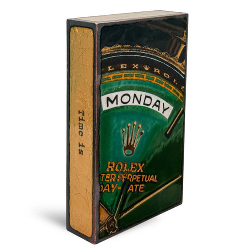 “Houston Llew Spiritile #013V5 Tardis from Evermore Collection, enamel on copper artwork, collectible Spiritile wall art.”