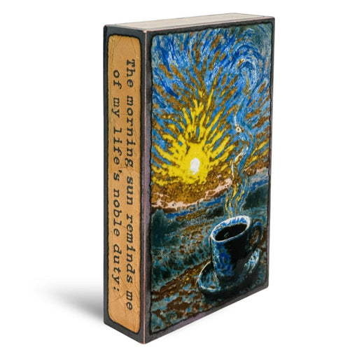 “Houston Llew Spiritile #303 Rise from Evermore Collection, enamel on copper collectible art, inspirational Spiritile wall piece.”