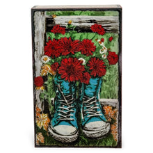 Load image into Gallery viewer, “Houston Llew Spiritile #304 Journey from Evermore Collection, enamel on copper collectible wall art with inspirational message.”