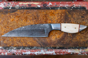 Kitchen Knife- Camel Bone and Damascus Steel
