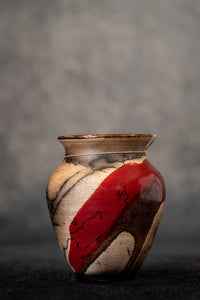 Red Small Little Pot with Glaze