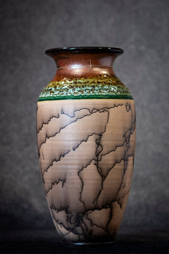 Skinny Vase- Green Glazed