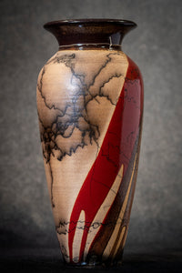 Skinny Vase-  Red Glazed