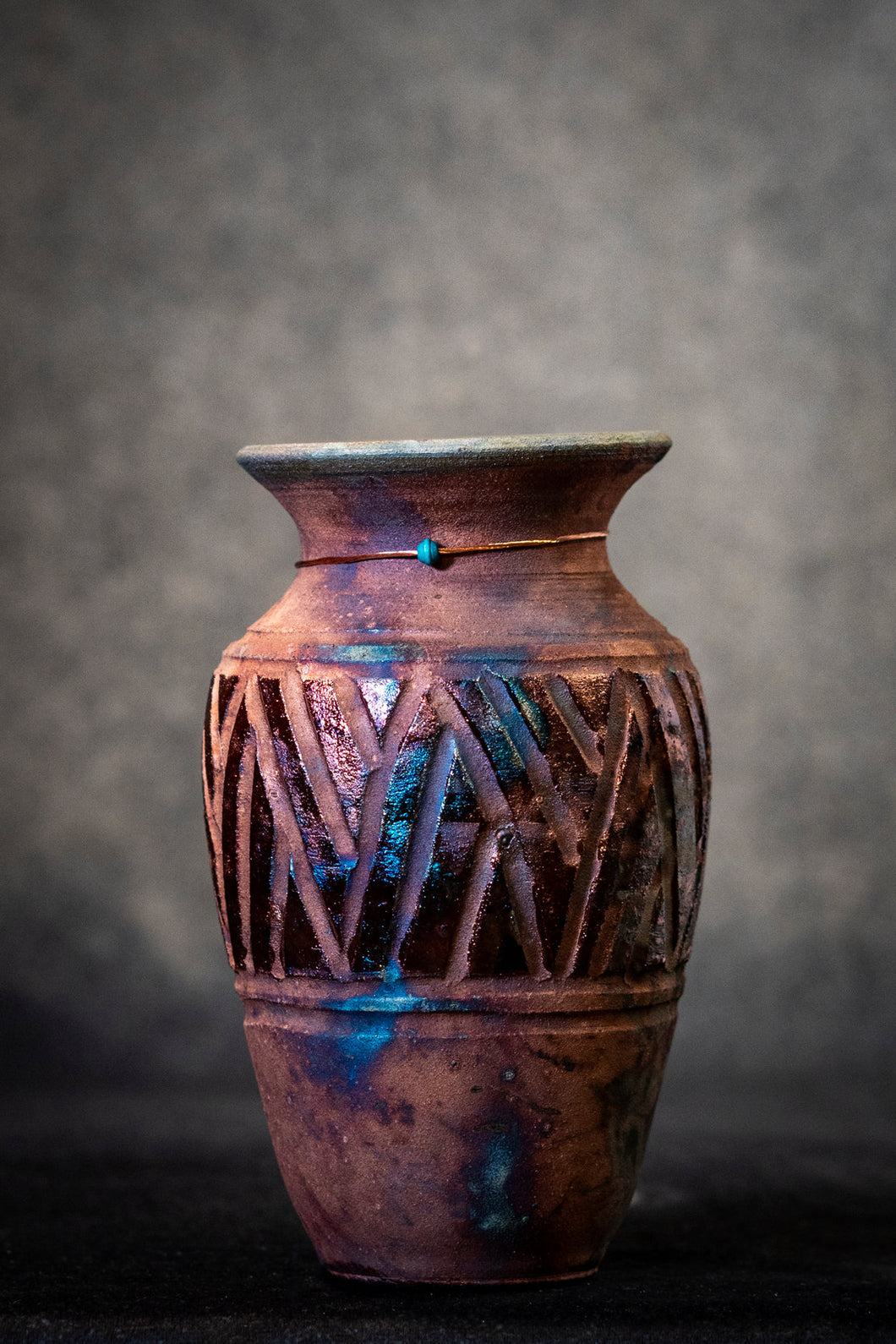 Medium Vase-  Multi Colored Copper (Not Glazed)
