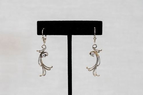 Sterling Silver Cast Earrings (E19) with custom stone