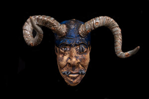 Blue Mask with Horns