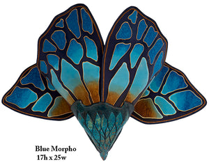 Original Blue Morpho Silk Sconce