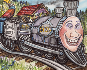 Original Watercolor Painting- "Crazy Train"