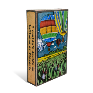Side view of From the Heart Spiritile by Houston Llew – Showcasing wrapped copper edges and engraved inspirational quote