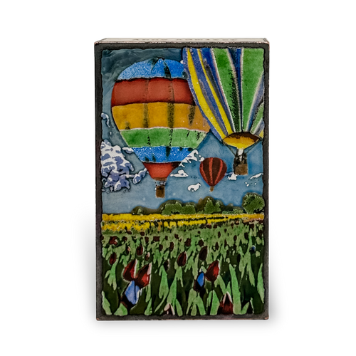 From the Heart – Houston Llew Spiritile handcrafted with glass enamel on copper, featuring vibrant artwork and an inspirational quote, available at Ian Russell Gallery in Prescott, AZ