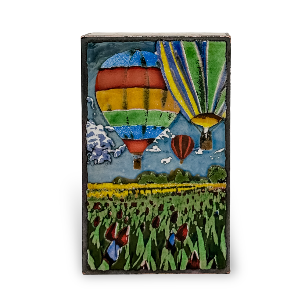From the Heart – Houston Llew Spiritile handcrafted with glass enamel on copper, featuring vibrant artwork and an inspirational quote, available at Ian Russell Gallery in Prescott, AZ