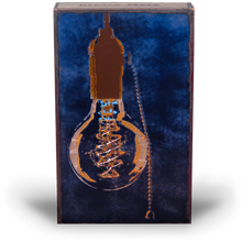 Load image into Gallery viewer, Houston Llew Spiritile #247 ‘Incandescent’ – Glass-on-copper art tile featuring a vibrant firefly in a glowing jar, perfect for nature lovers, whimsical decor, and collectors.