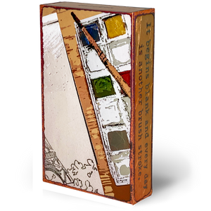 Back of Houston Llew Spiritile #284 ‘Brush Stroke’ – Featuring an engraved quote celebrating the artistic process, numbered series, and Houston Llew’s signature.