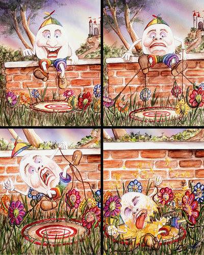 What Really Happened to Humpty Dumpty- Set of 4 Printed Images